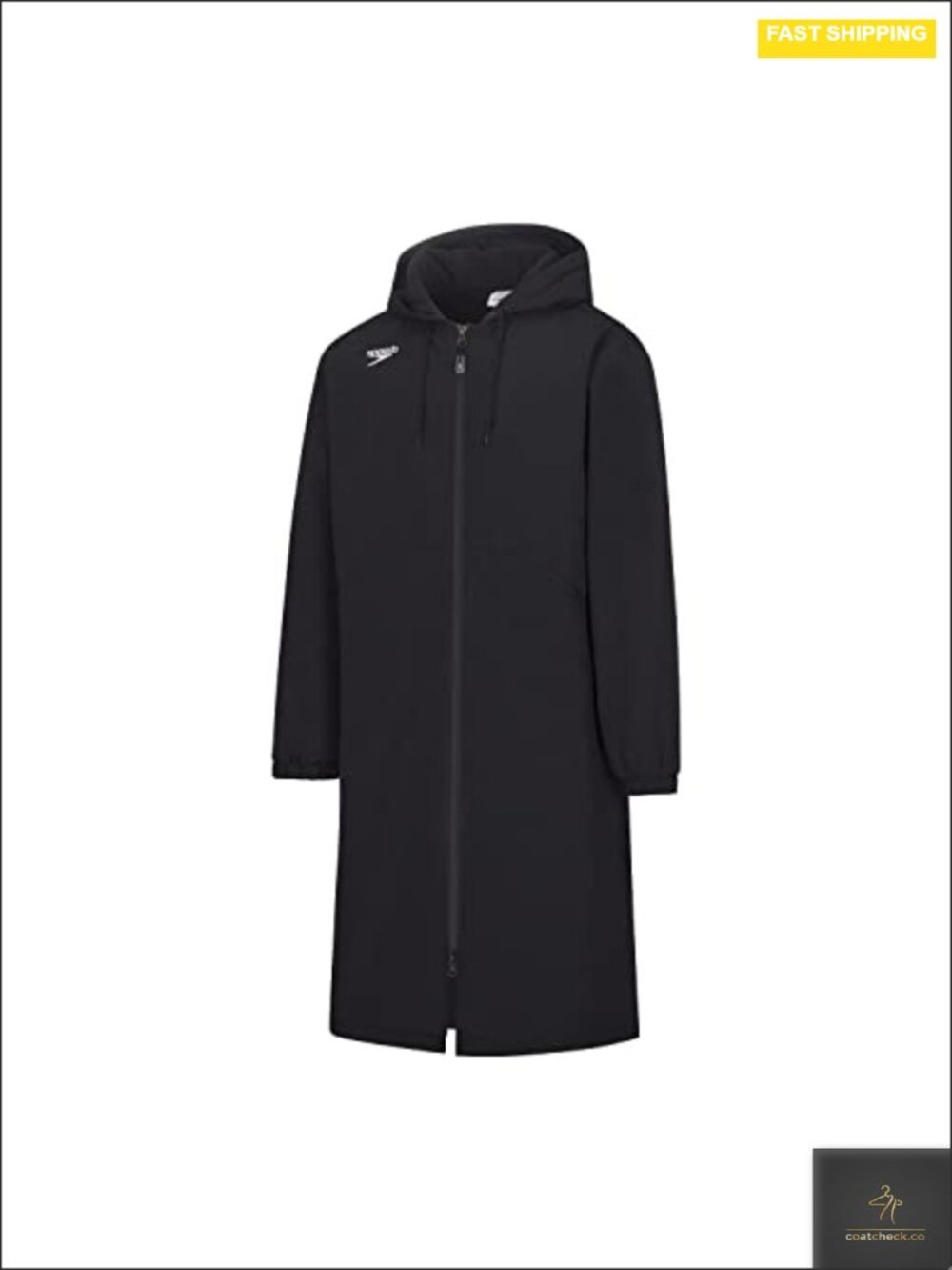 Speedo Fleece Lined Parka Jacket Water Repellent 2-Way Zipper Team Coat